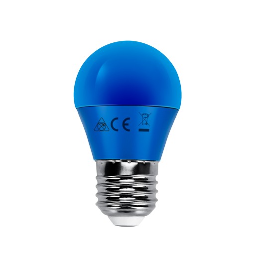 Dekoratívna LED žiarovka E27 na 230V G45 4W modrá