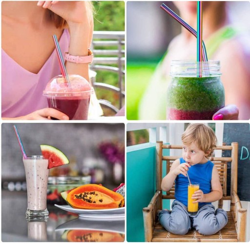 10x KOVOVÉ SLAMKY RAINBOW ECO OPÄTOVNE POUŽITEĽNÉ