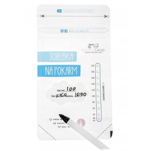 SÁČKY NA UCHOVÁVANIE MRAZENIA NA MLIEČNE POTRAVINY 200ML 30 ks.