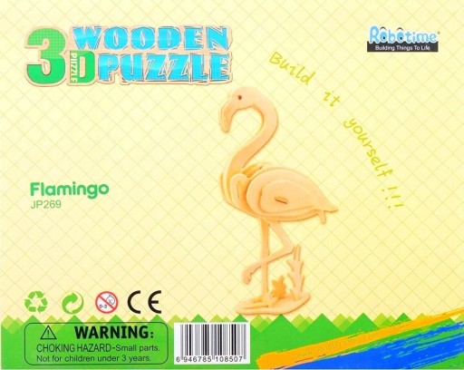 ROBOTIME Drevené 3D puzzle Model Flamingo