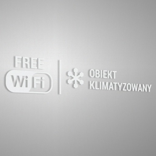 Nálepka - Bezplatné WiFi, Klimatizované zariadenie 6x30