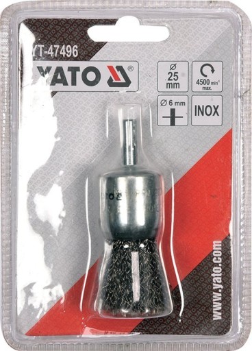 PREDNÁ KEFA S DRÔTKOM 25mm YATO INOX