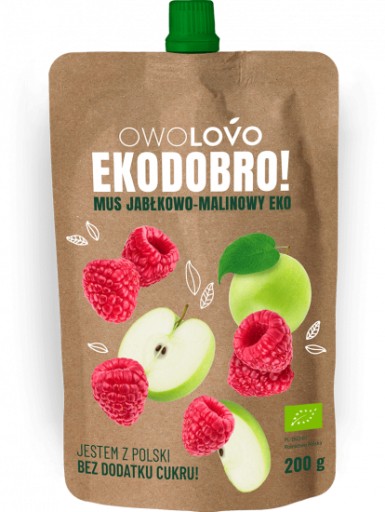 OVOVÁ PENA JABLKO A MALINA BIO BIO BEZ PRIDANÉHO CUKRU 200g