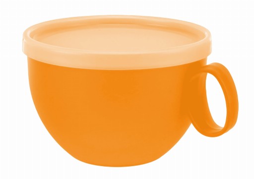 JUMBO XXL HRNÍČEK NA KÁVU A ČAJ PLASTOVÝ S viečkom 550ML MIX COLOR SG
