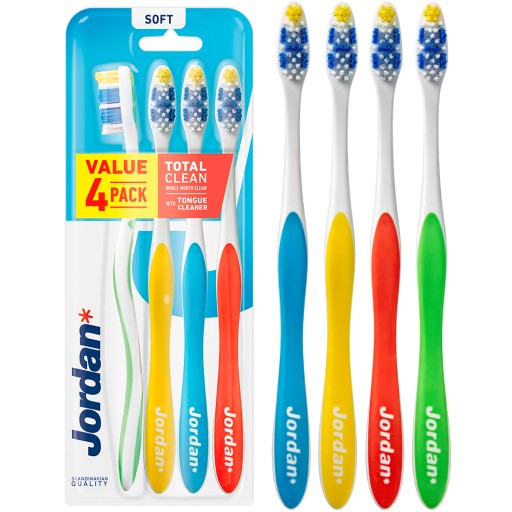 4 ručné zubné kefky Jordan Total Clean Soft