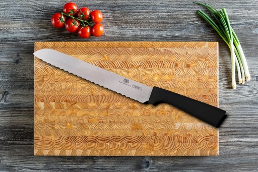 KUCHYŇSKÝ NÔŽ 20CM NA KRÁJANIE CHLEBA CHLIEB JEDLO KLASIKA S BRADOU