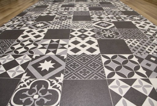 šírka 3 m MOZAIKA GRAFIT PVC KOBEREC PLAZA PATCHWORK DO KUCHYNE