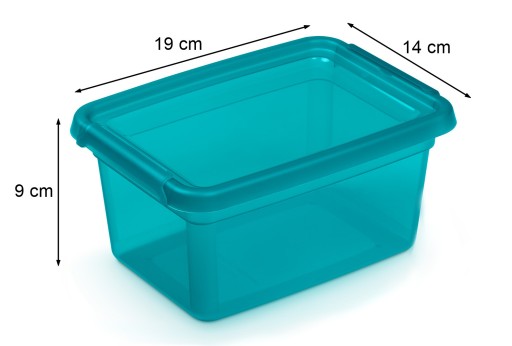 Modrá plastová nádoba s vrchnákom, 1,5 l