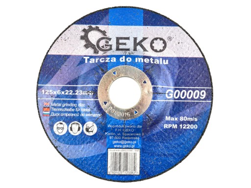 ŠTÍT NA KOV 125x6x22,23 GEKO