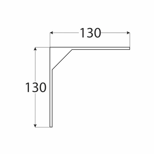 Uholník pre spojku políc Zn 130x130 mm