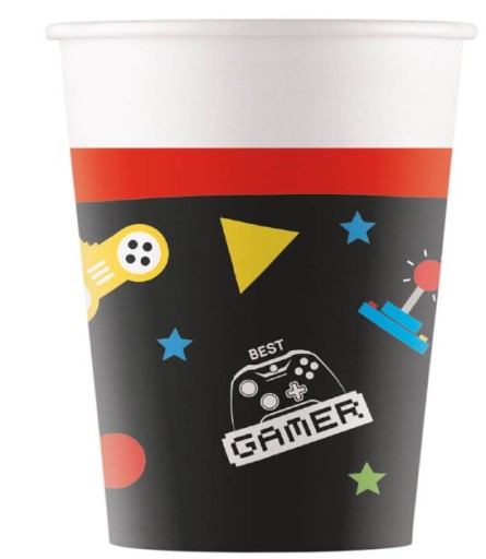 Hry Gaming Party poháre 200 ml 8 kusov Narodeniny