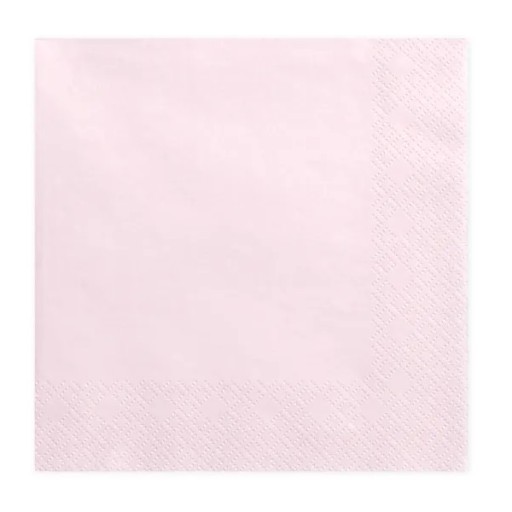 Ružové papierové obrúsky POWDER PINK Ročné narodeniny Narodeniny 33x33x20