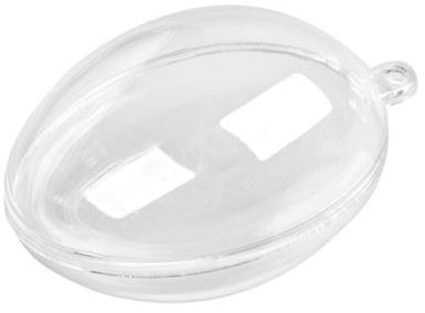 Vajíčka Akrylové vajíčko otvárateľné plastové priehľadné DIY 8cm 5ks.