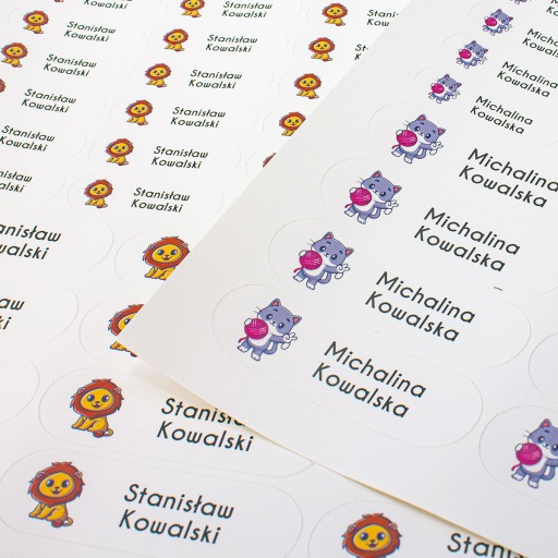 Vodotesné nálepky s menom do škôlky 58 ks