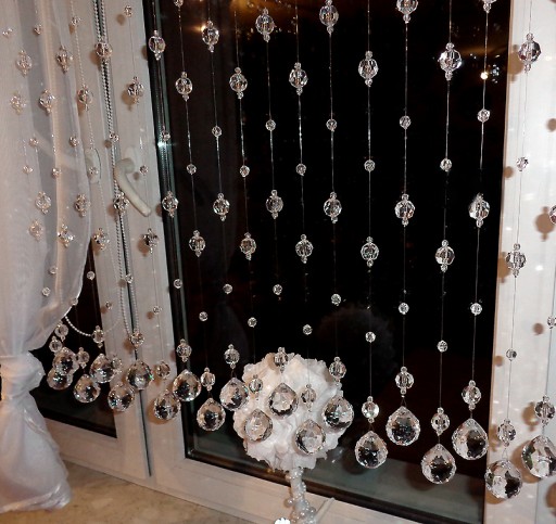 BALL BEADS cestovinový záves kryštáliky 100cm KN