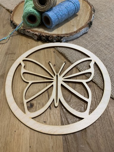 Macrame obruč lapač snov motýľ veľký 20 cm