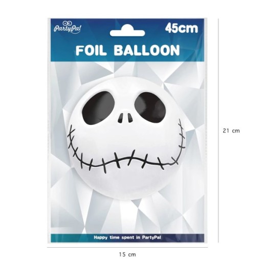 HALLOWEEN FÓLIOVÝ BALÓN BIELA LEBEKA MRTVÁ 45cm OZDOBENIE FÓLIOVÝCH BALÓNOV