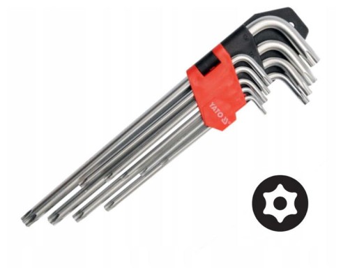 TORX kľúč dlhý TS10-TS50 9 ks. sada YT-0512