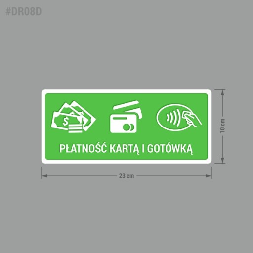 Platba kartou a hotovosťou - nálepka 10x23