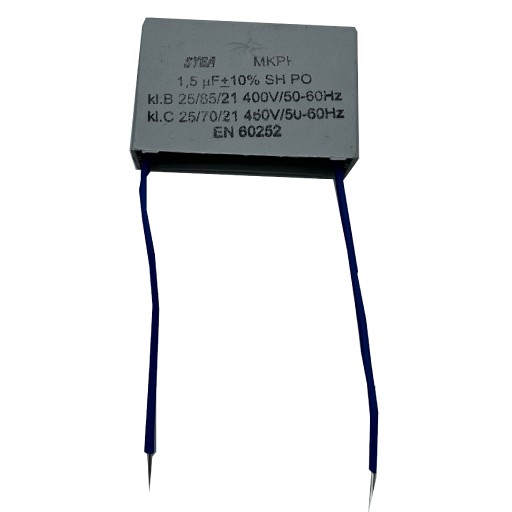 štartovací kondenzátor TC obdĺžnikový 1,5 uF 450V 1,5uF/450 SYBA