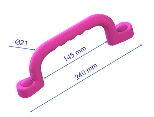 SLNKO - IHRISKO RÚČKY 240 mm - 2 ks S RUŽOVÝMI PK SKRUTKAMI