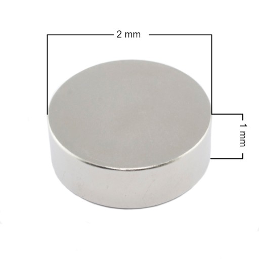 VALEC NEODYMOVÝ MAGNET 2x1 N38 - 100 ks.