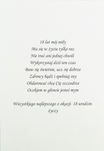 Blahoželanie k osemnástym narodeninám pre chlapca, bohato zdobené trblietkami M558