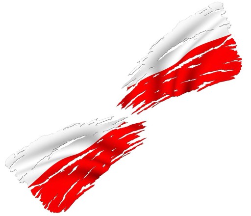 NÁLEPKY NÁLEPKY POĽSKÁ VLAJKA PL SET 2 ks. UV