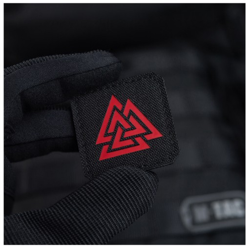 VELCRO NÁŠIVA LASEROVÝ VÝROBNÝ SYMBOL VALKNUT M-TAC ČIERNA A ČERVENÁ