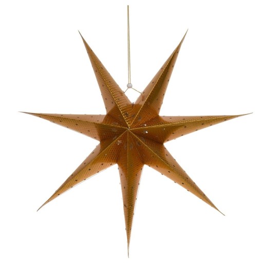 VIANOČNÁ hviezda svietiaca závesná ZLATÁ dekoračná lampa 60 cm