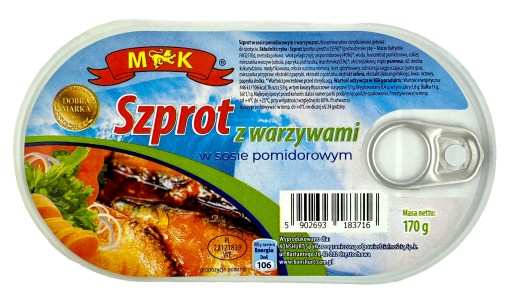 Šproty v paradajkovej omáčke so zeleninou 170g MK