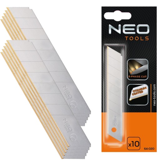 Vymeniteľné zlomené čepele titánové 18 mm, 10 ks NEO TOOLS