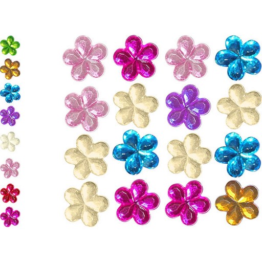 Samolepiace kryštály Flowers 52 ks Titanium