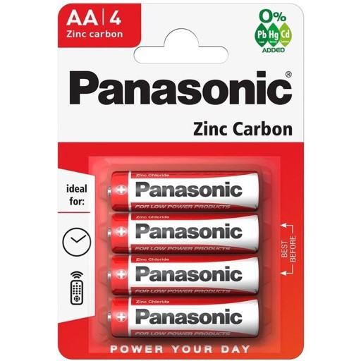 BATÉRIA R6 AA PANASONIC ZINC CARBON SET. 4KS