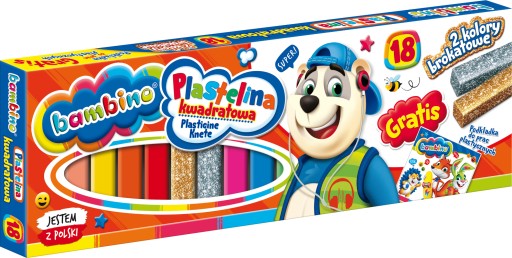 Bambino Štvorcová PLASTIKA 18 farieb + PODLOŽKA