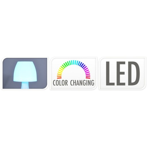 LED nočná stolná lampa na stôl, komodu, skrinku, viacfarebná, na batérie