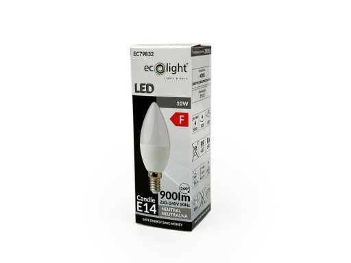 E14 LED žiarovka 10W=80W 4000K Neutral White 230V Sviečka