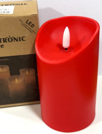 LED sviečka na batérie s hladkým plameňom ČERVENÁ 12,5x7,5cm | GAO-101B