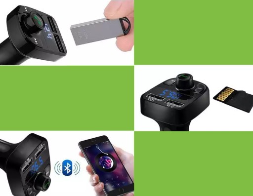 FM vysielač, Bluetooth MP3 nabíjačka 2x USB
