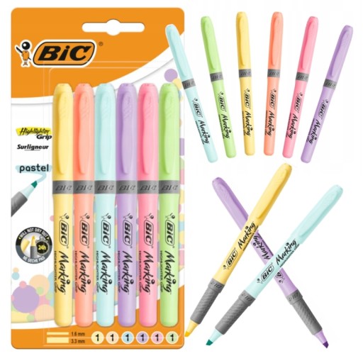 BIC Highlighter Pastel Blister 6 ks