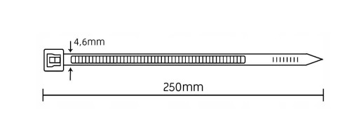 Sťahovacie pásky Sťahovacie pásky Sada 100 kusov Čierna 4,6x250mm