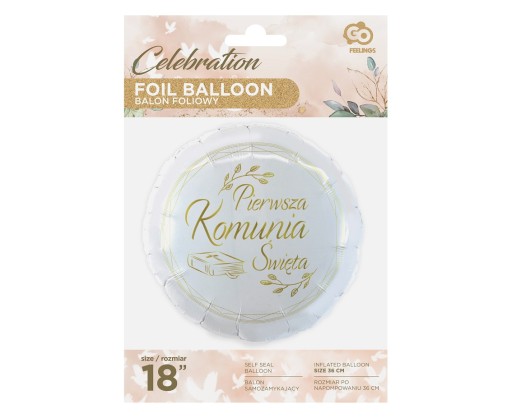 Krásny fóliový balón na prvé sväté prijímanie 45 cm