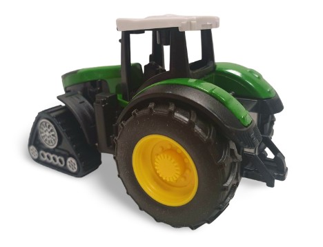 TRAKTOR S KOLEJAMI ZELENÝ 9CM 1:80 E1118 EMAJ