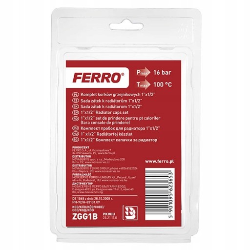 Sada zátok do chladiča FERRO ZGG1B, biela