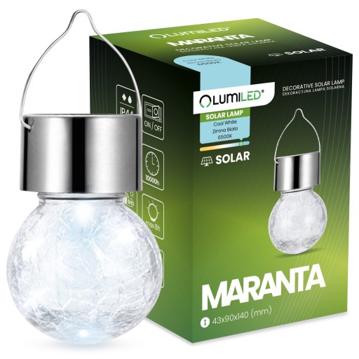 LED Záhradné svietidlo SOLÁRNE GUĽOVÉ ZÁSADNÉ SKLENENÉ GUĽOVÉ LAMP