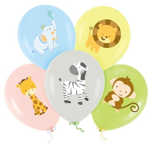 BALÓNKY DEKORÁCIE ZVIERATKÁ SAFARI ZOO ZEBRA MIX 5x