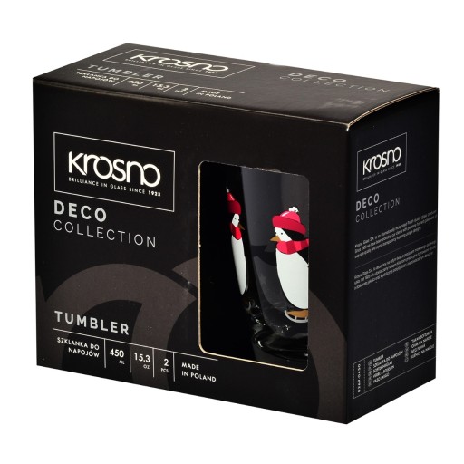 Poháre DECO Pingwinki KROSNO 2x 450ml pre deti