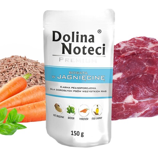 DOLINA NOTECI Prémiové krmivo pre psov Jahňacie mäso 150g