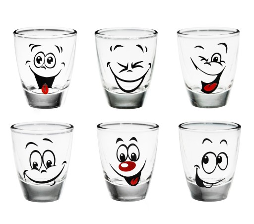 Kieliszek Barryłka 25ml KPL6 Humor na vodku, likér