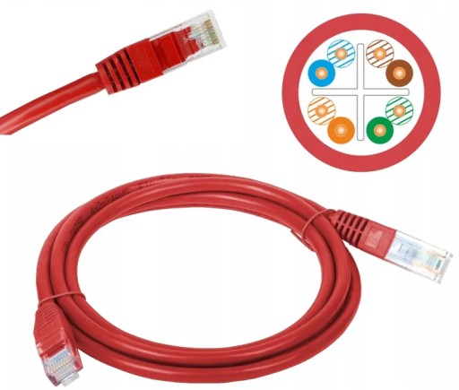 Ethernetový kábel Alantec Cat 6 0,25 m UTP, červený